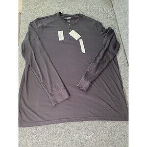 NWT Croft & Barrow Henley Long Sleeve Mens Size 2XLT Tall Black Pullover